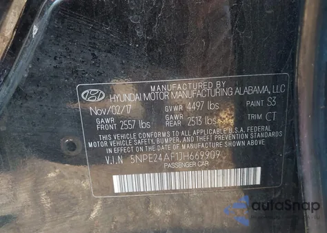 2018 Hyundai Sonata Se from USA, damaged, VIN 5NPE24AF1JH669909